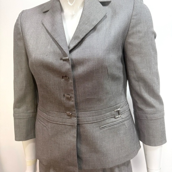 Kasper Gray Midi Skirt Suit - Picture 13 of 15